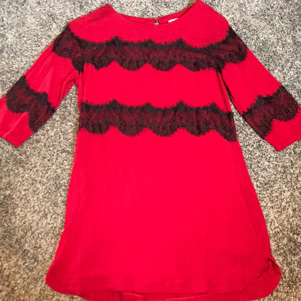 Red and black dress
